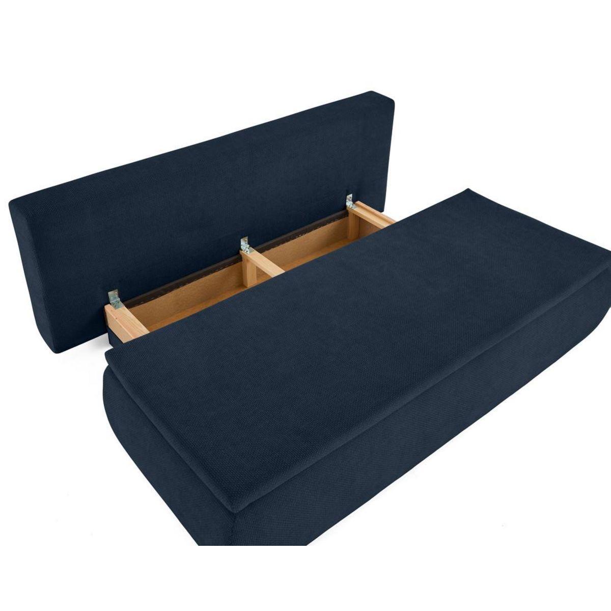 BEST MOBILIER Kurt - canapé 3 places convertible avec coffre en velours texturé