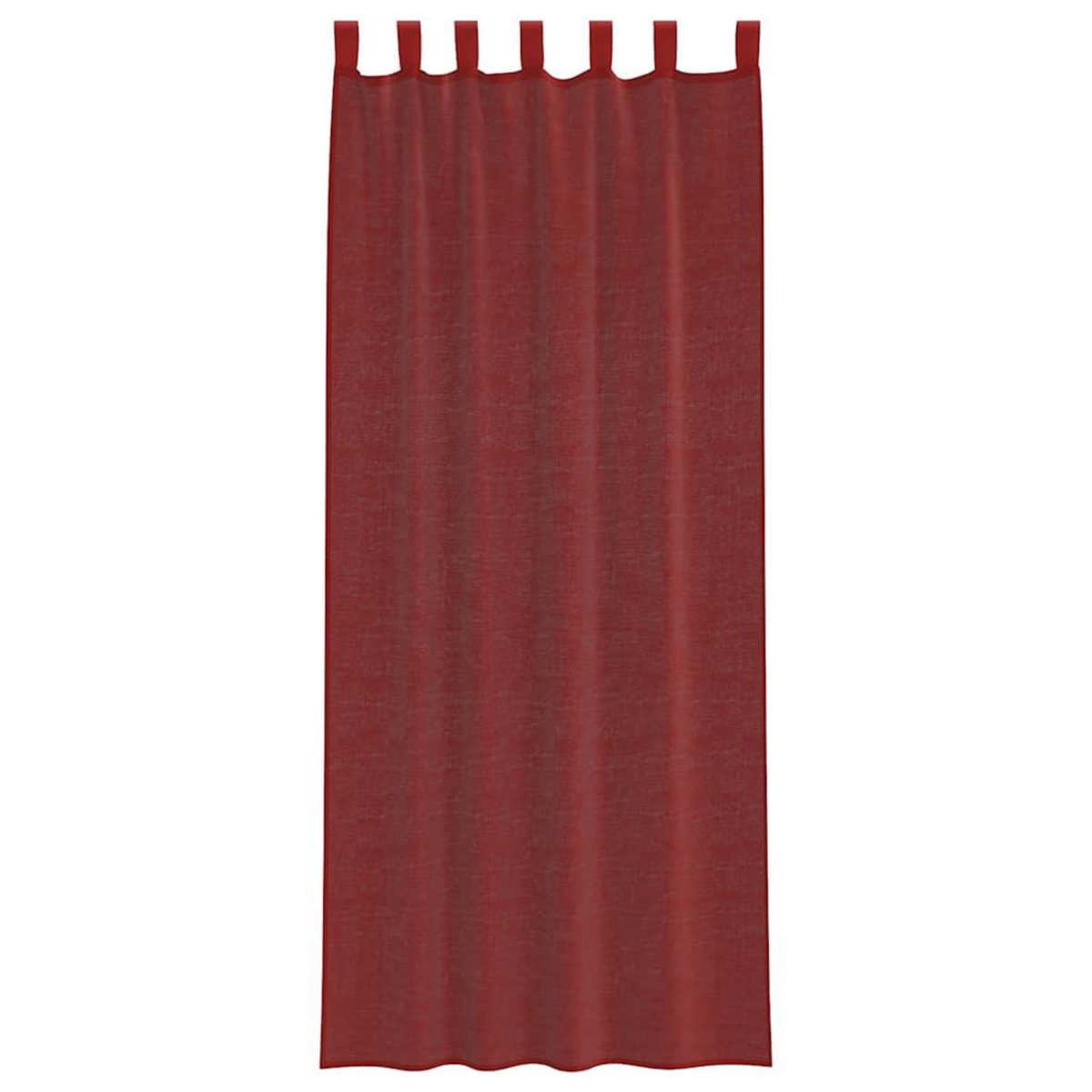 VIDAXL Rideaux en voile avec passe-tringles 2 pcs rouge bordeaux