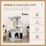 Voir la diapositive 4 : PAWHUT Arbre à chat griffoirs sisal naturel et massant grande niche plateforme panier jeu boule suspendue peluche gris