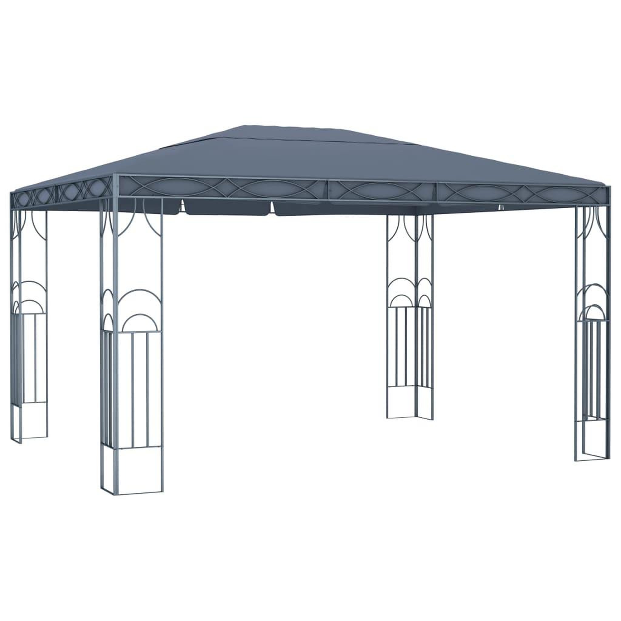 Voir la diapositive 3 : VIDAXL Tonnelle avec guirlande lumineuse a LED 400x300 cm Anthracite