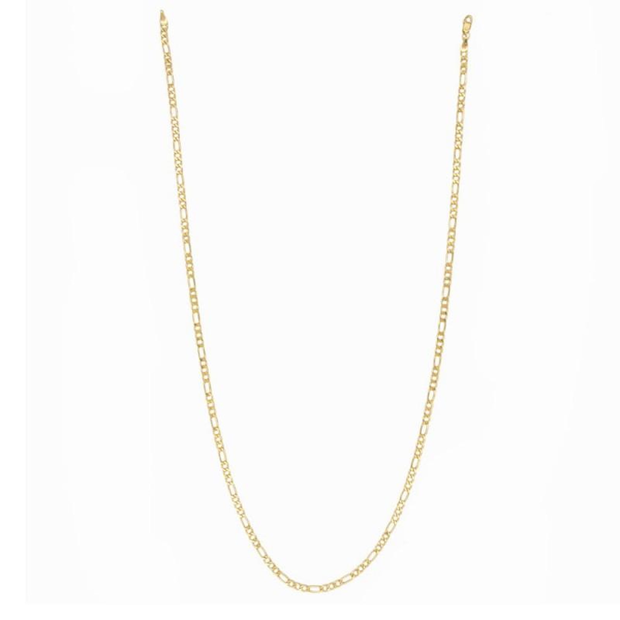 Voir la diapositive 2 : L'ATELIER D'AZUR Collier / Chaîne Or Jaune Maille Figaro Alternée 1+3 - 60cm