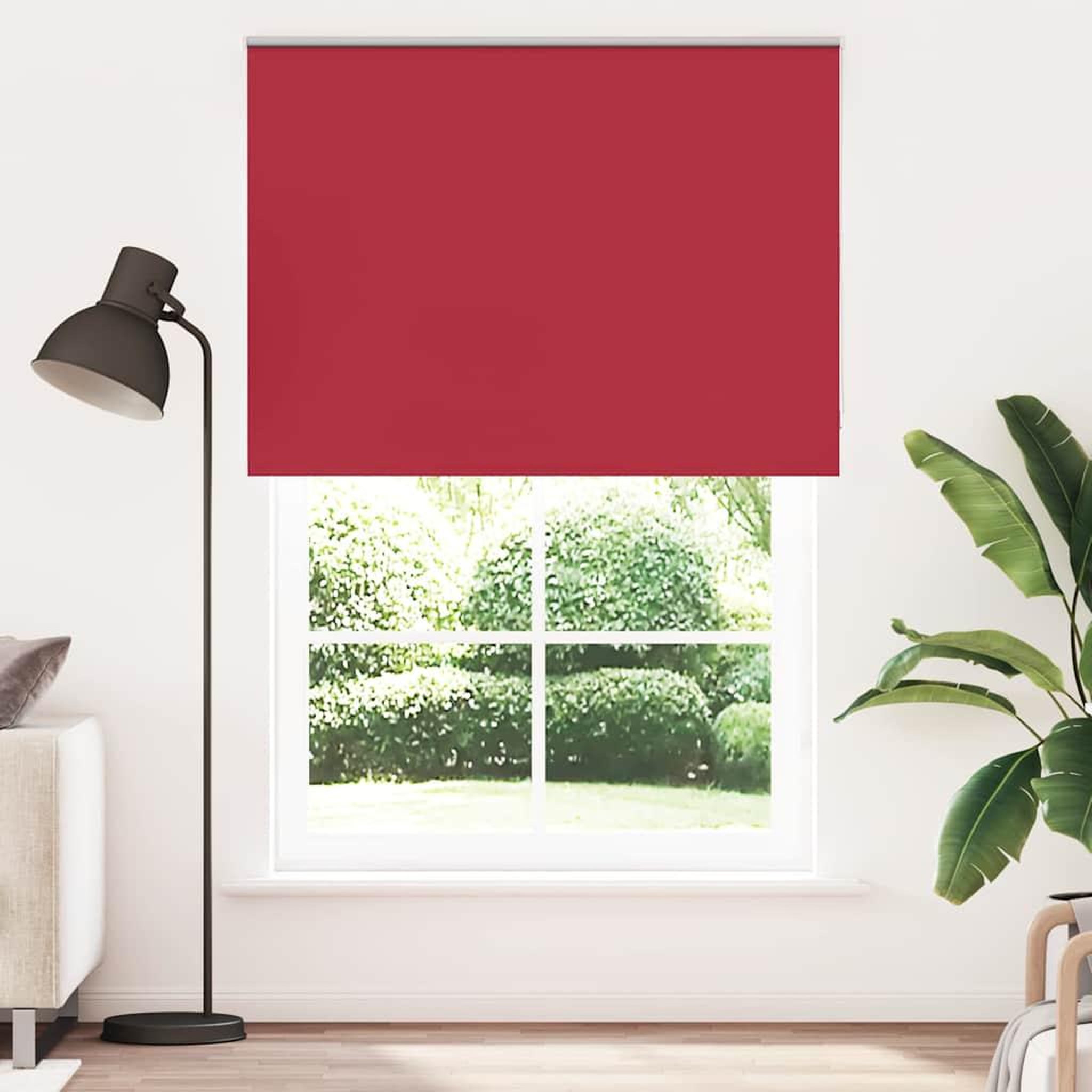 VIDAXL Store enrouleur occultant rouge largeur du tissu 141,6 cm