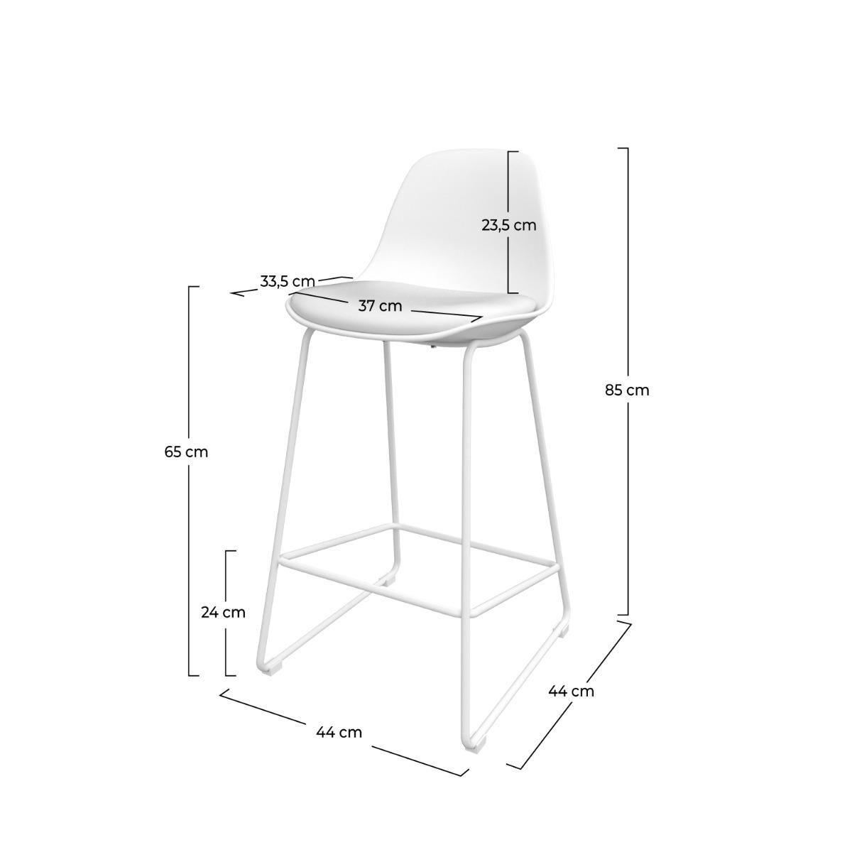 Rendez vous déco Lot de 2 chaises pour îlot central 65 cm blanches - Leni