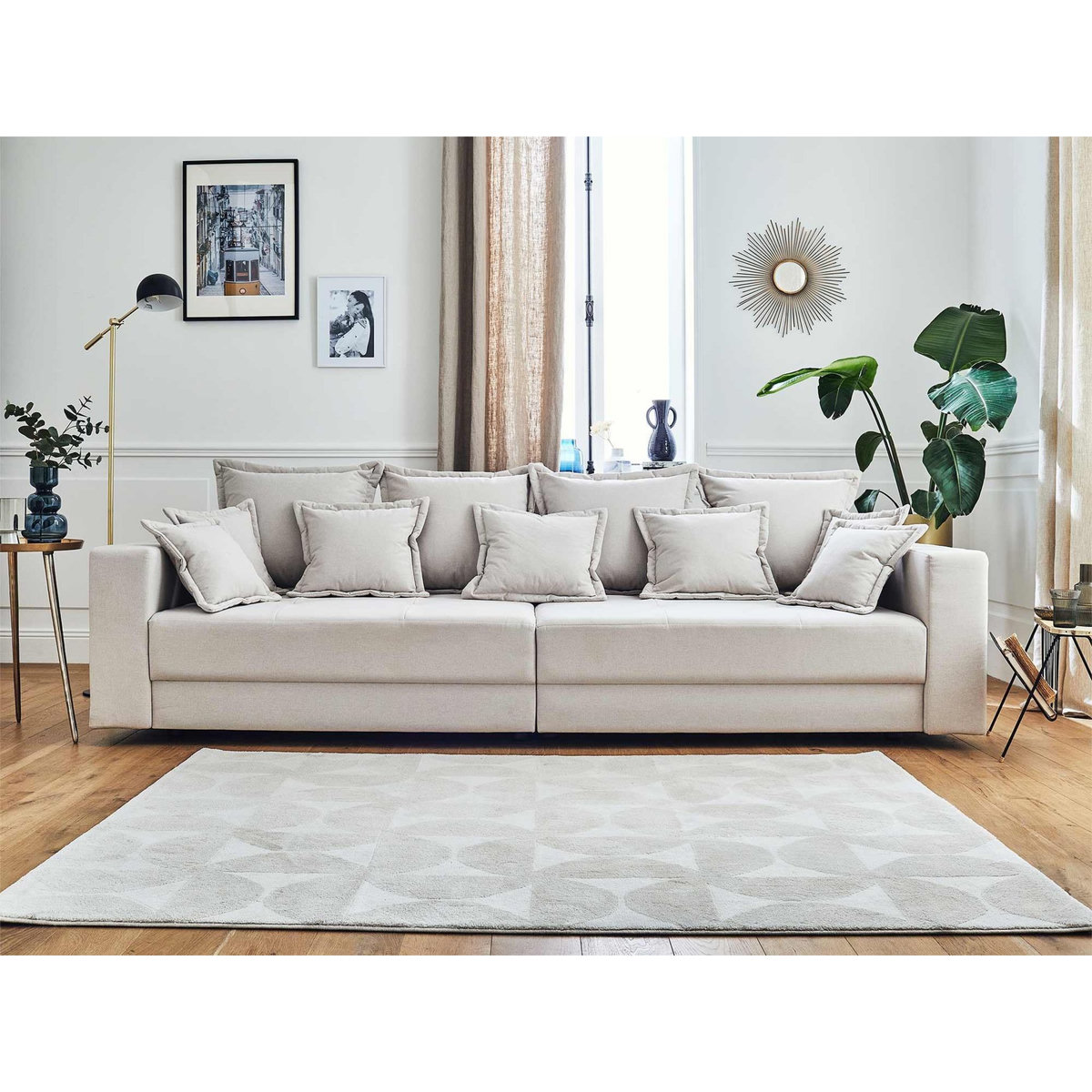 LISA DESIGN Lys - canapé droit 4 places - en tissu