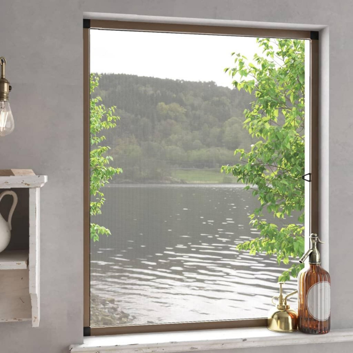 VIDAXL Moustiquaire pour fenetres Marron 80x100 cm