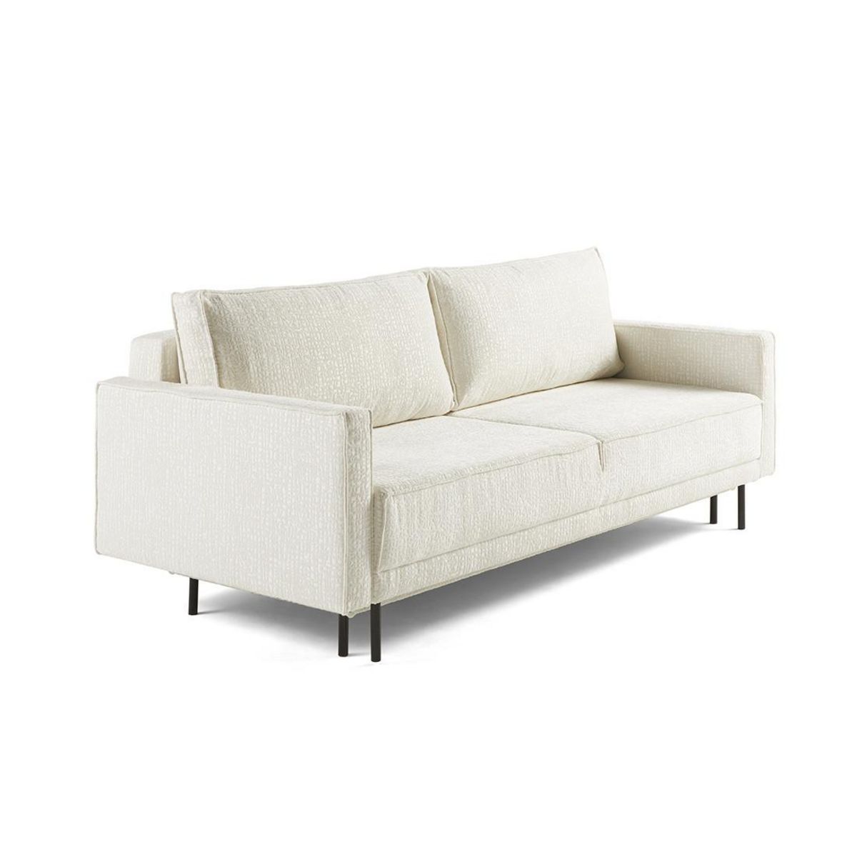 LISA DESIGN Charlie - canapé droit 3 places - convertible avec coffre - en tissu velours relief