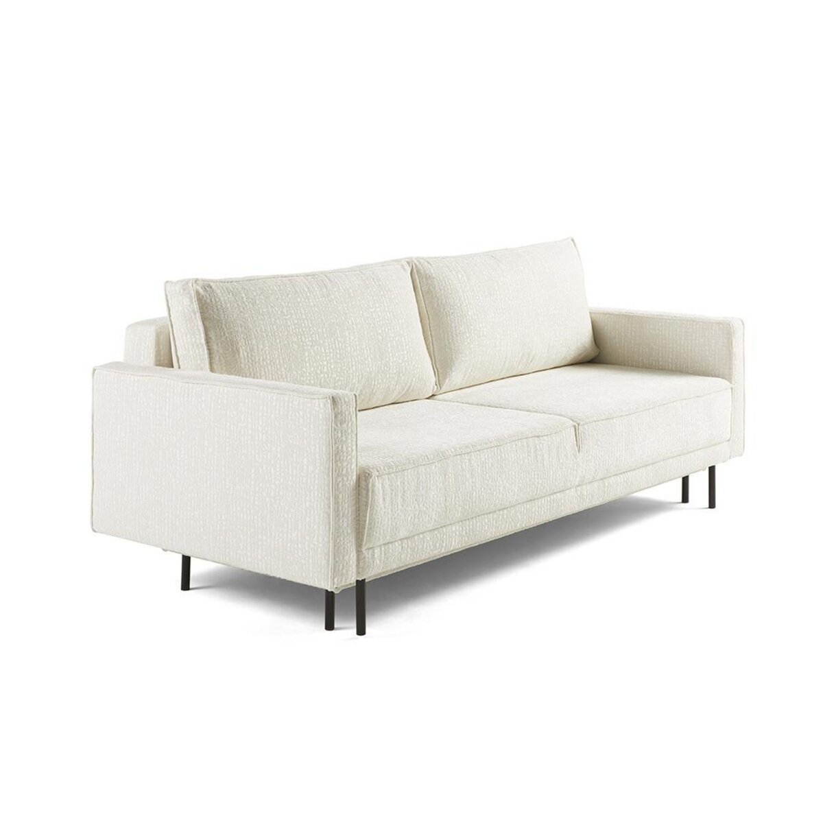 LISA DESIGN Charlie - canapé droit 3 places - convertible avec coffre - en tissu velours relief