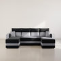Voir la diapositive 6 : BEST MOBILIER Harvey - canapé panoramique en u 7 places convertible avec coffre en tissu bicolore