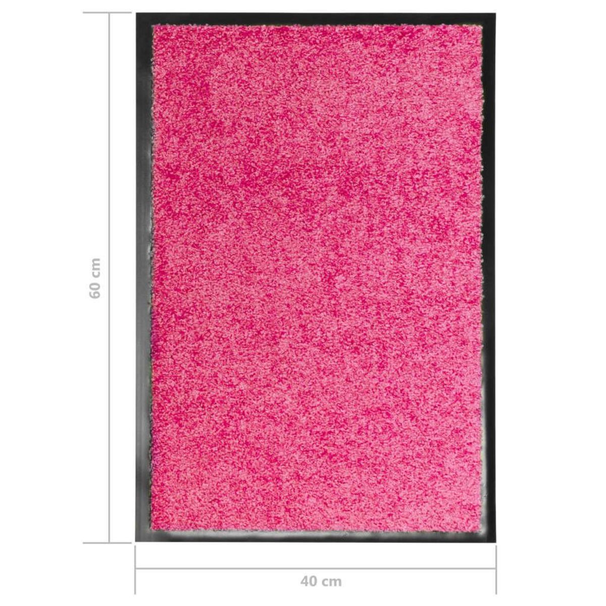 VIDAXL Paillasson lavable Rose 40x60 cm