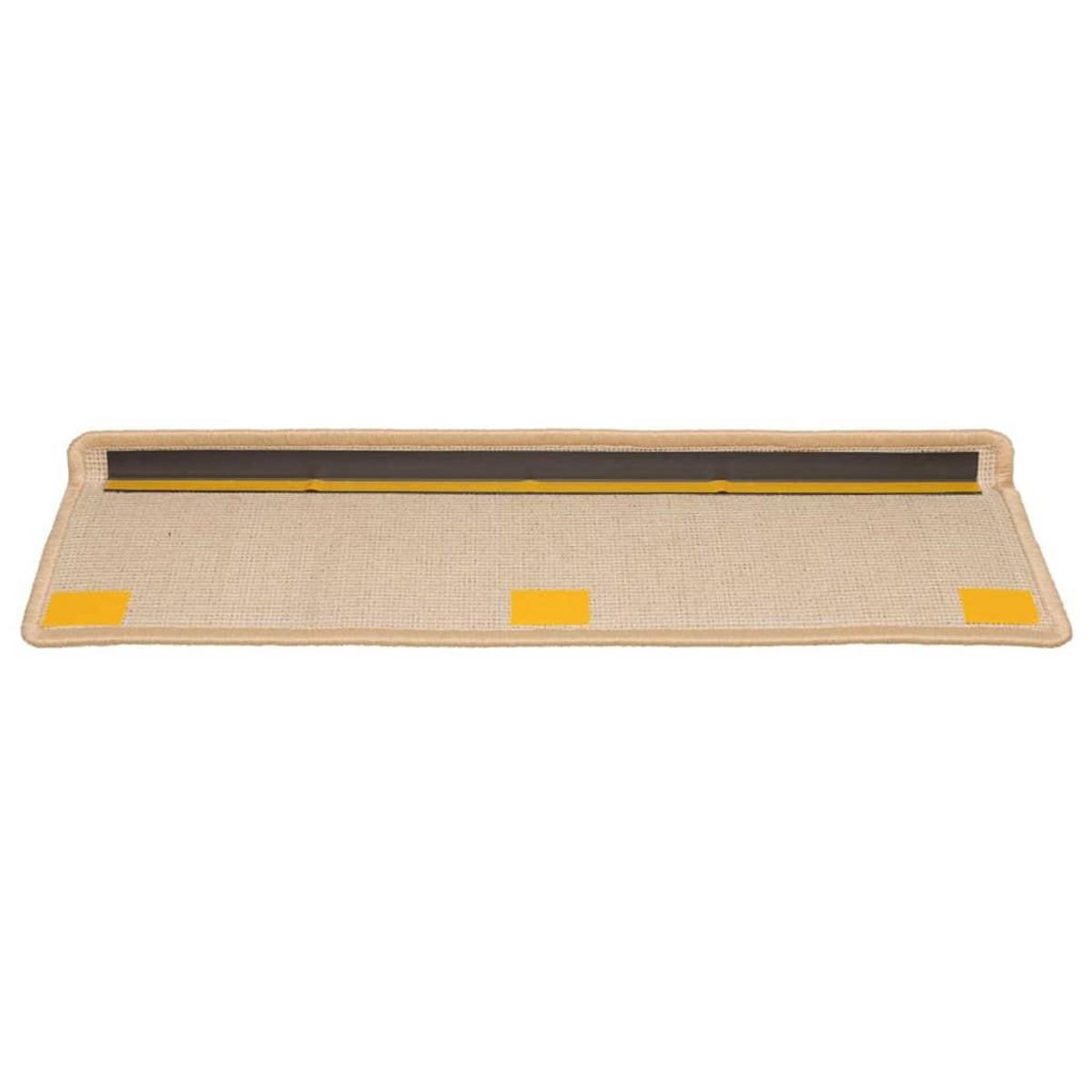 VIDAXL Tapis d'escalier 20 pcs 65x21x4 cm creme