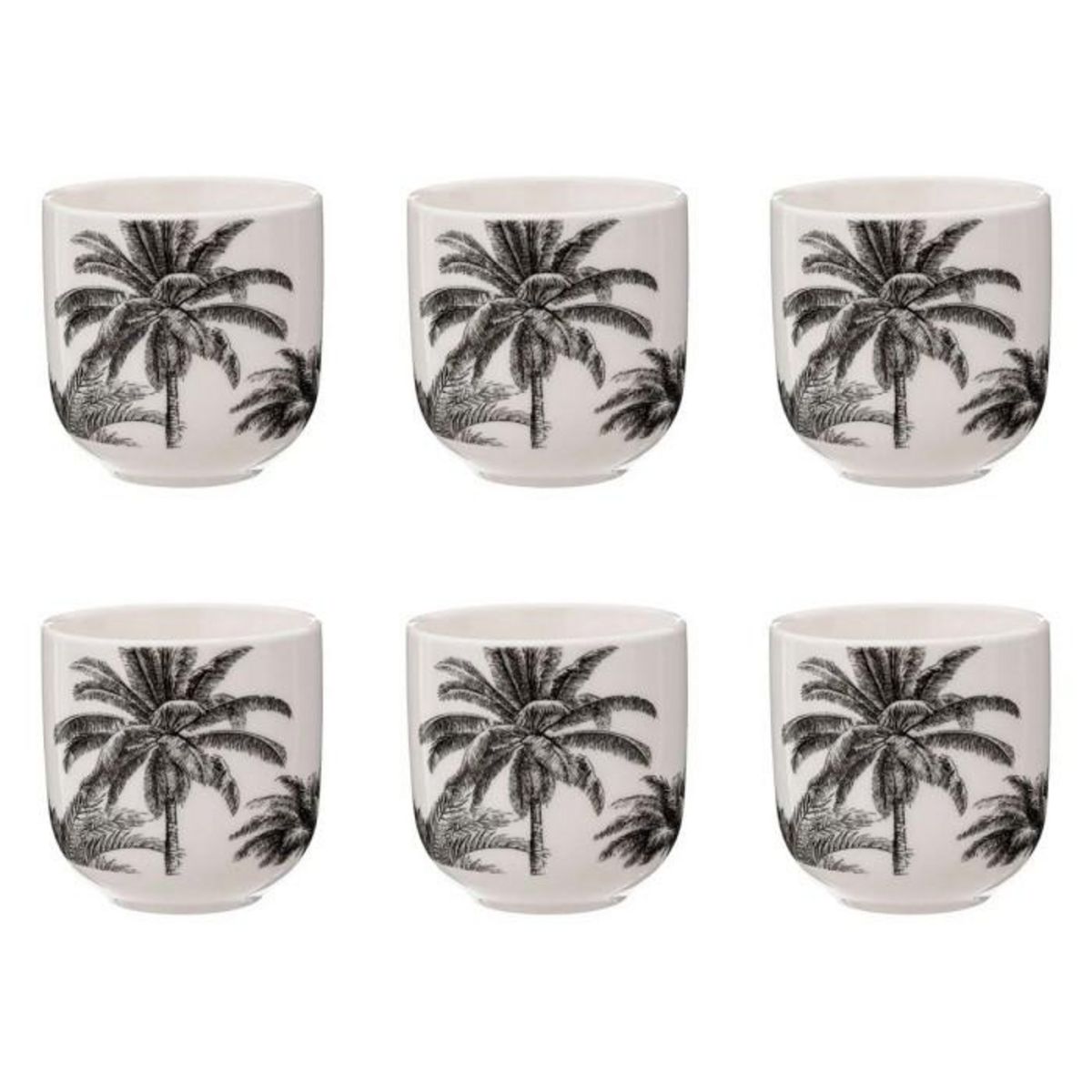 SECRET DE GOURMET Lot de 6 Tasses à Café Design  Bota  10cl Beige