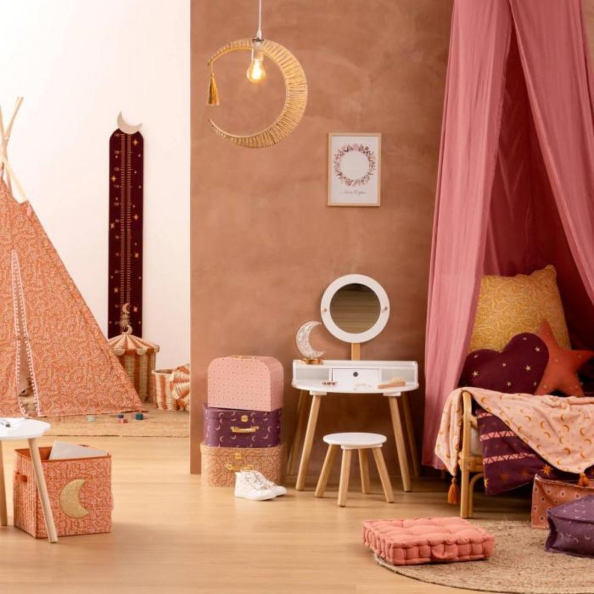 Atmosphera Kids Lampe Suspension Enfant Lune  Bella  33cm Beige