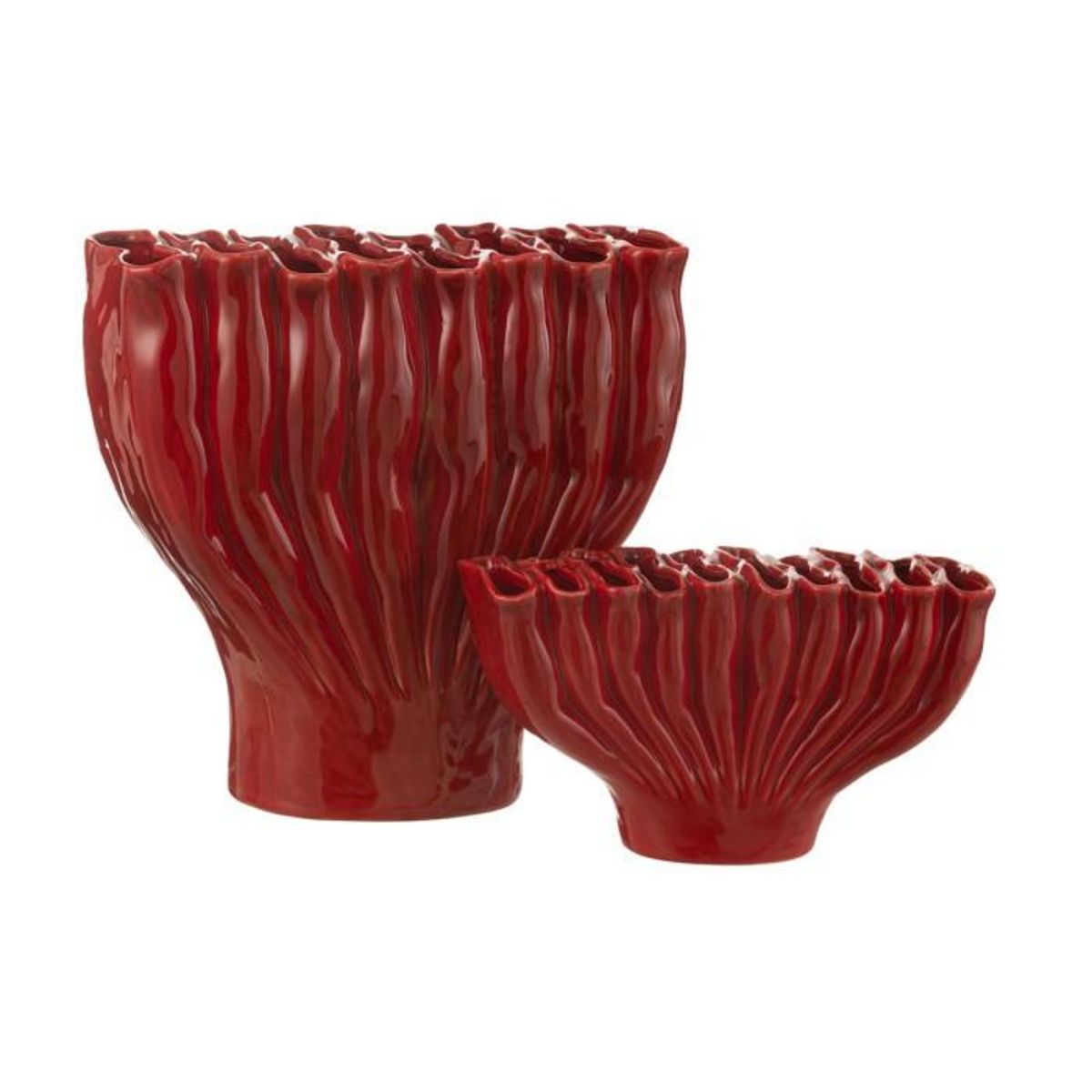 Paris Prix Vase Déco Multi Tubes  Étroit  35cm Rouge