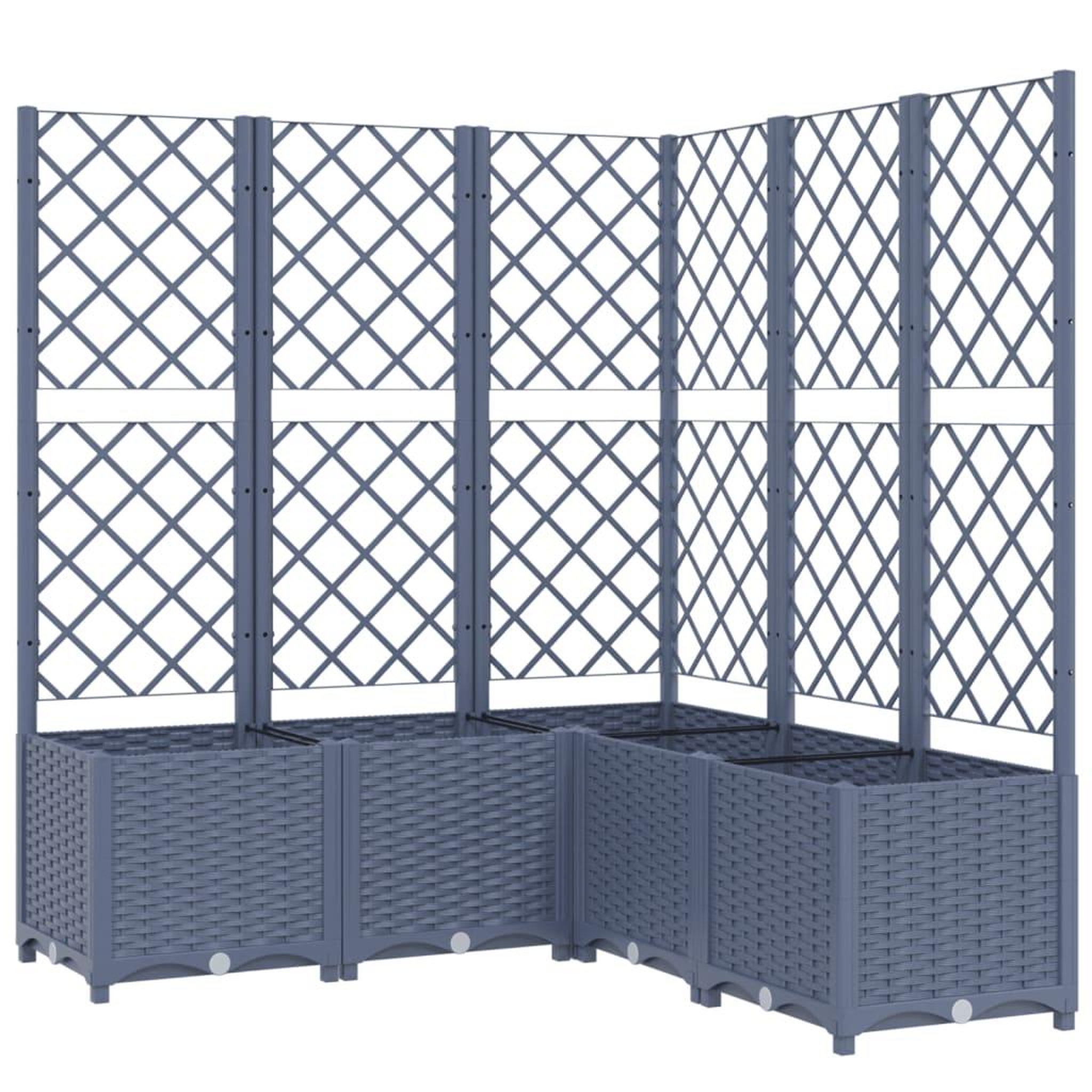 Voir la diapositive 2 : VIDAXL Jardiniere avec treillis bleu gris 120x120x136 cm PP