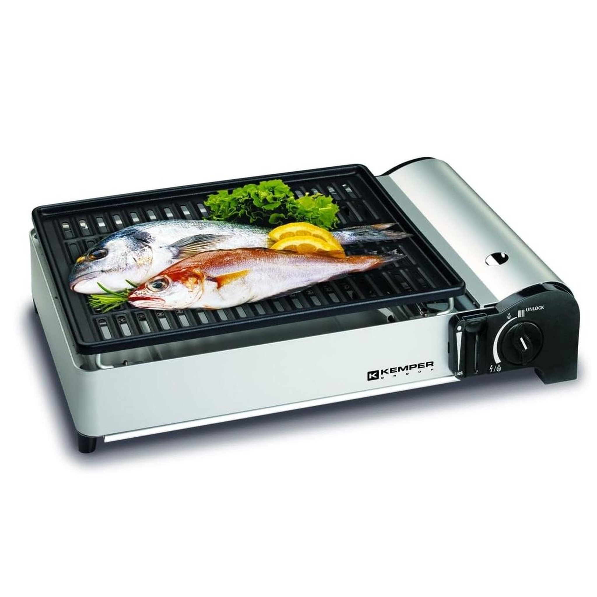 Voir la diapositive 2 : Kemper Mini barbecue gaz portable avec housse 1900w - 104997