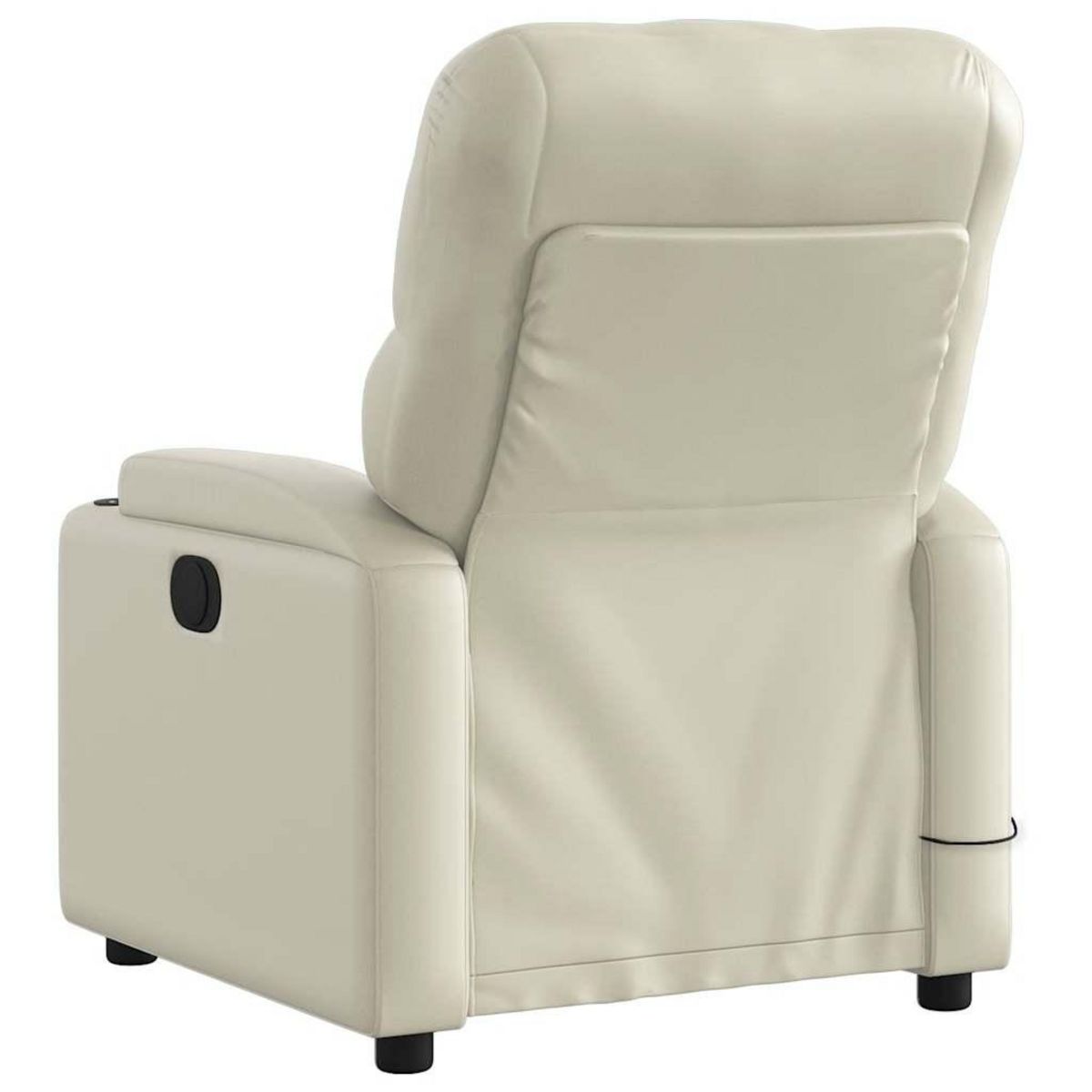 VIDAXL Fauteuil inclinable de massage Creme Similicuir