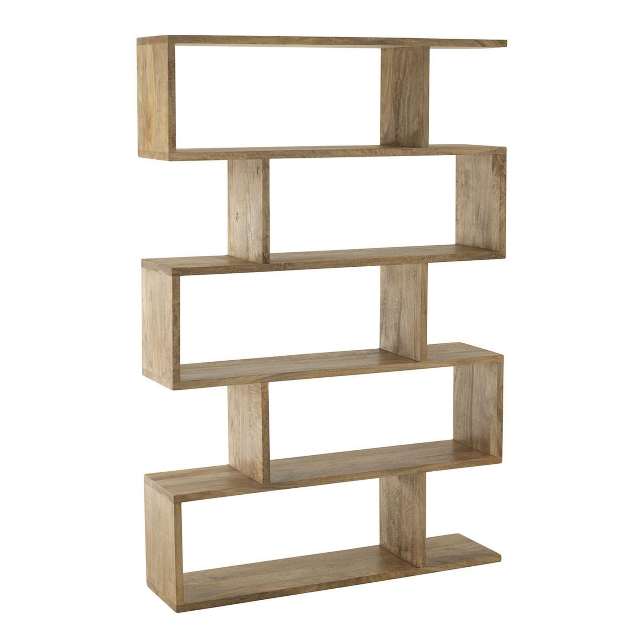 J-LINE Bibliothèque en bois  lattes verticales  180cm naturel