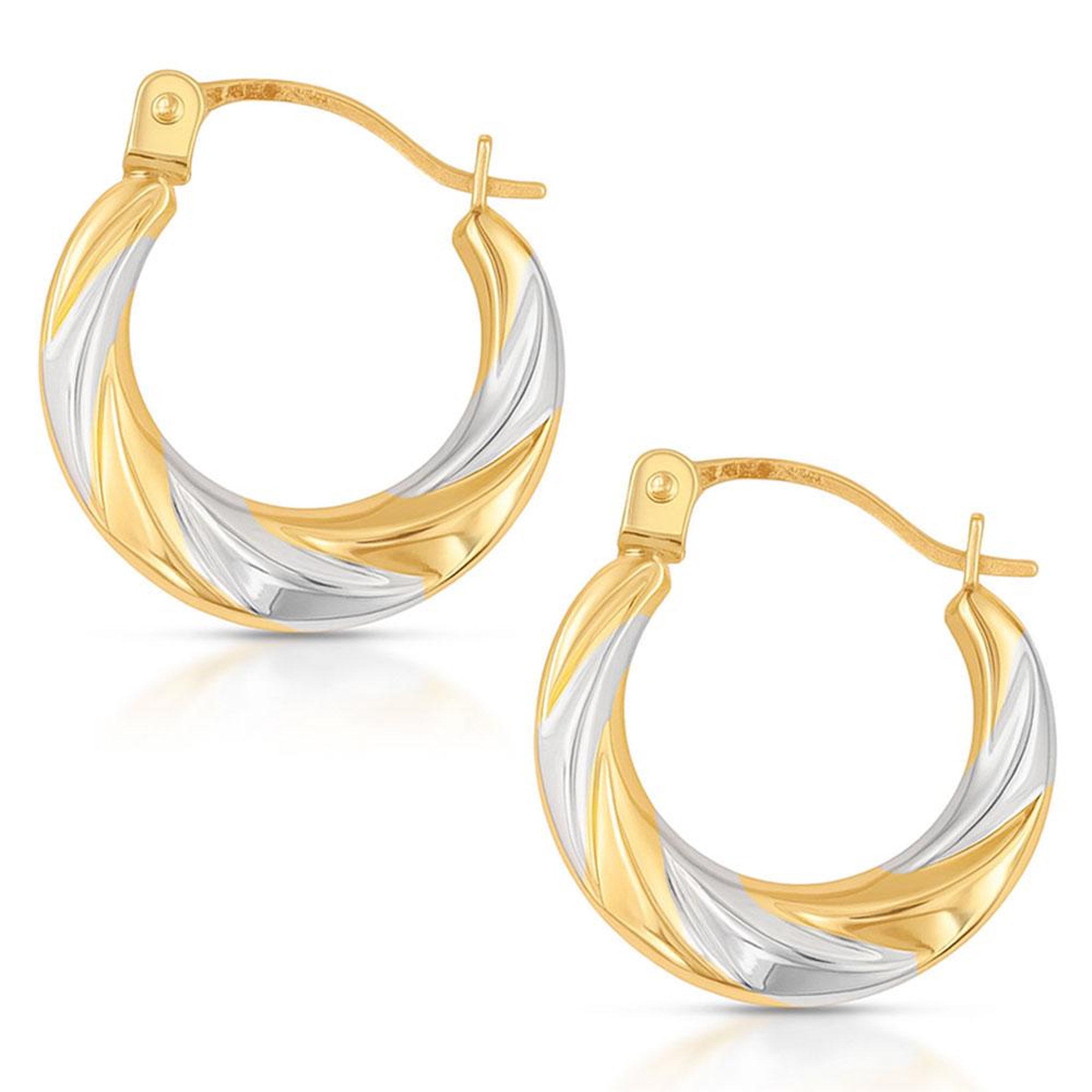 L'ATELIER D'AZUR Boucles d'Oreilles Créoles Or Bicolore - Femme