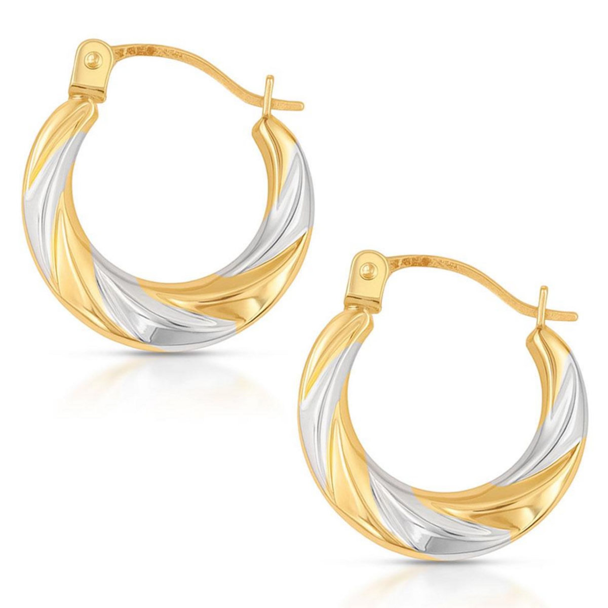 L'ATELIER D'AZUR Boucles d'Oreilles Créoles Or Bicolore - Femme