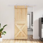 VIDAXL Porte coulissante et kit de quincaillerie 80x210 cm pin massif