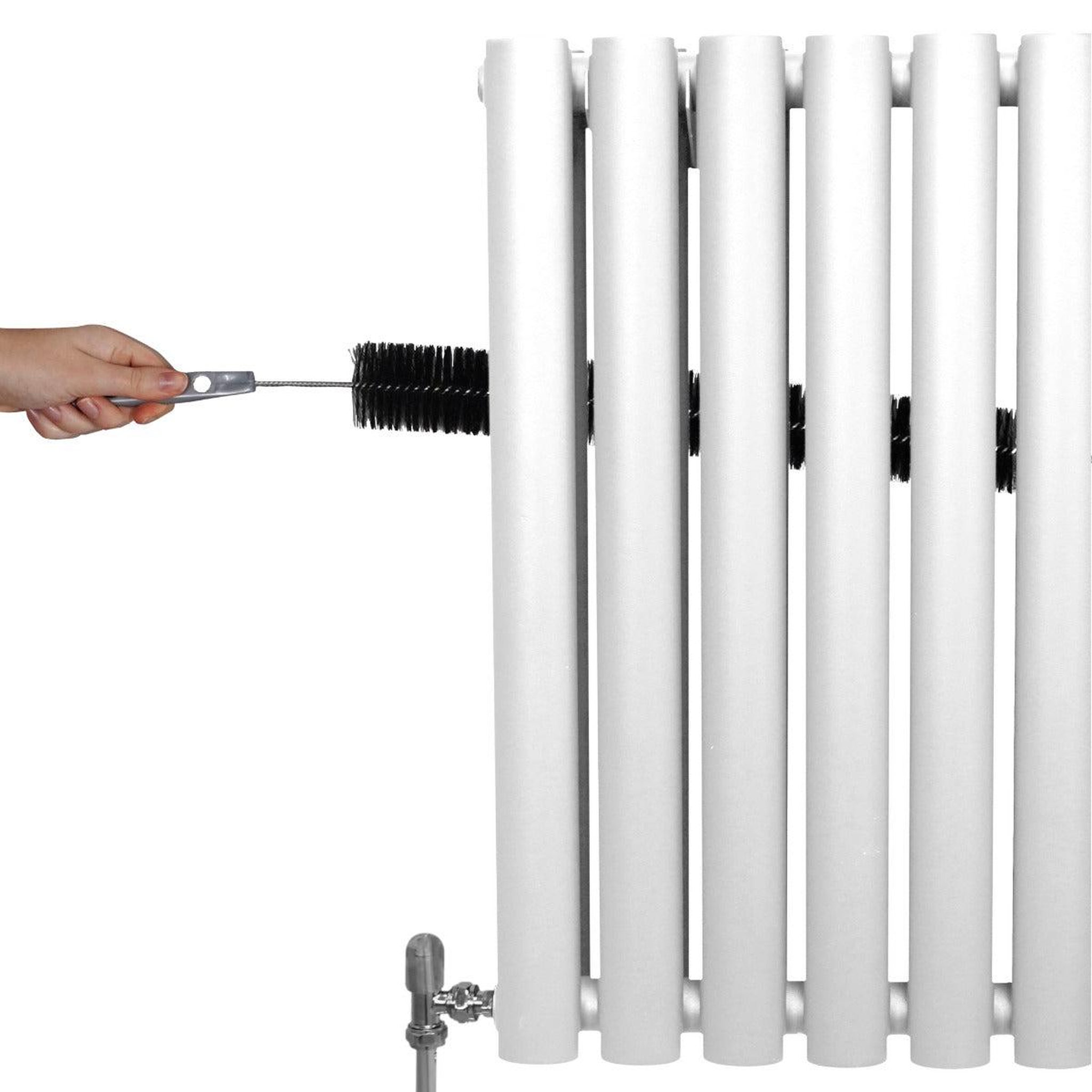 Voir la diapositive 4 : MONSTERSHOP Radiateur à colonnes ovales & robinet, 2 panneaux - 600 x 1440 mm