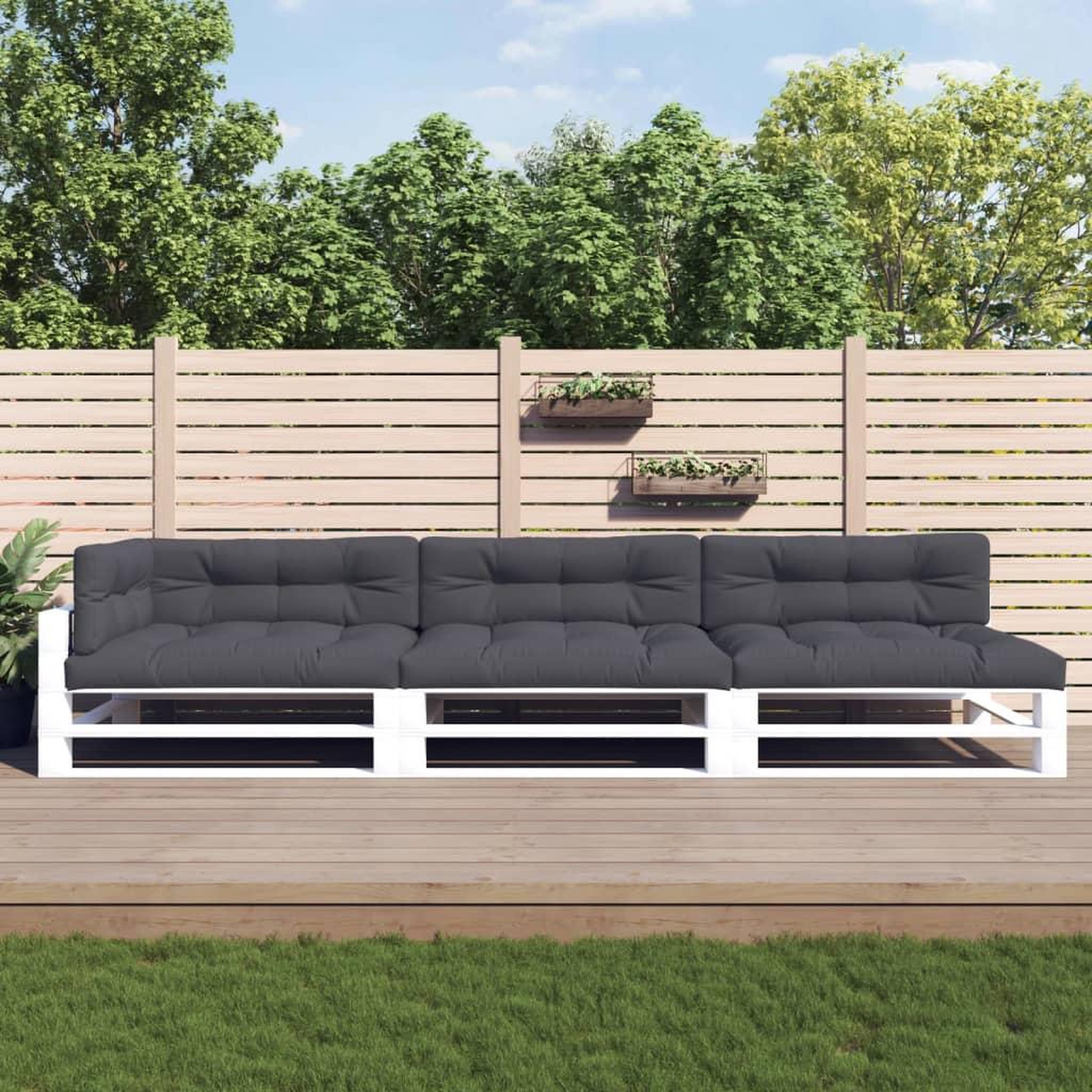 VIDAXL Coussins de palette lot de 7 anthracite tissu