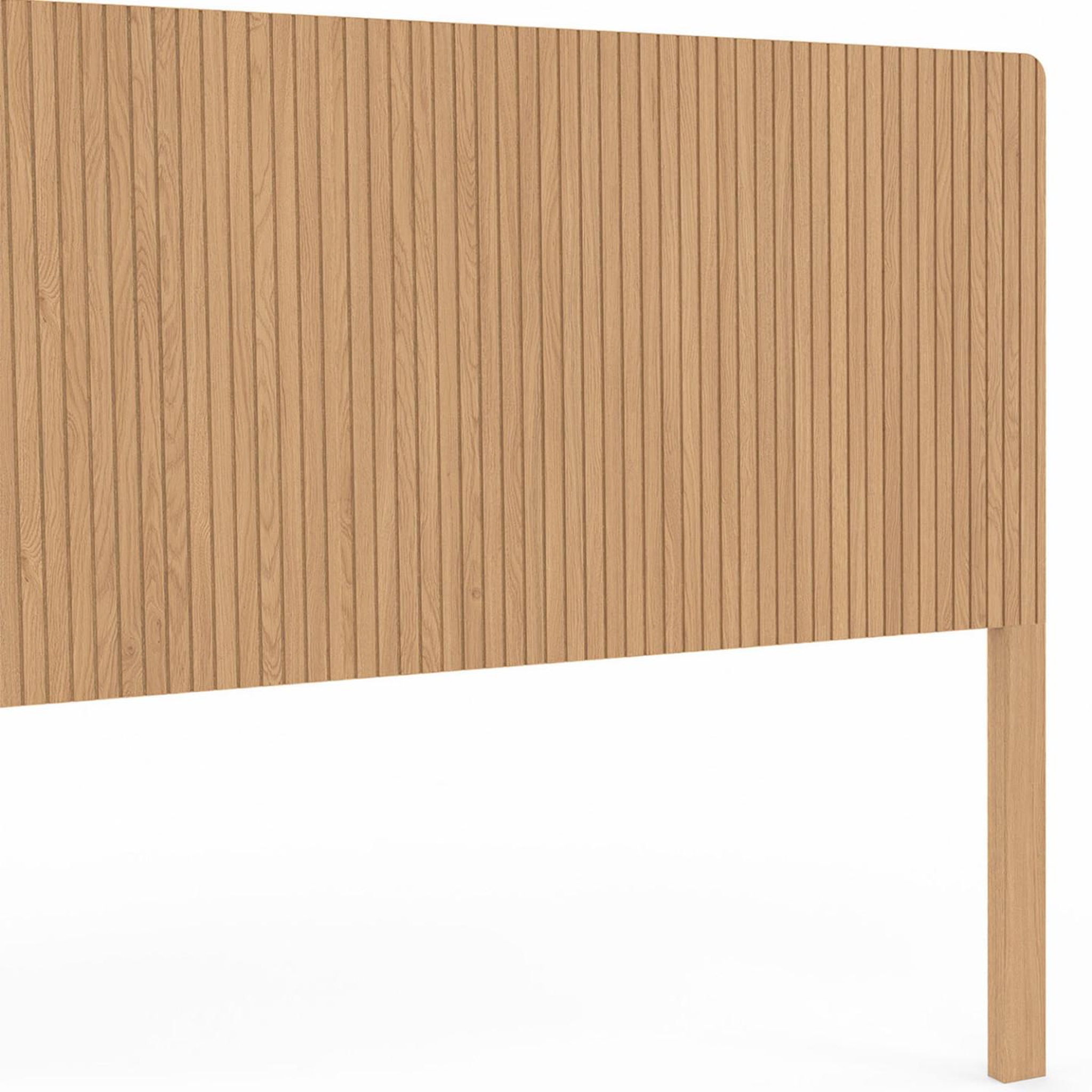 Voir la diapositive 5 : ID MARKET Tête de lit sur pied juliette 160 cm effet lattes tasseau bois
