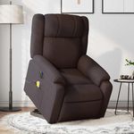 VIDAXL Fauteuil inclinable de massage electrique Marron fonce Tissu