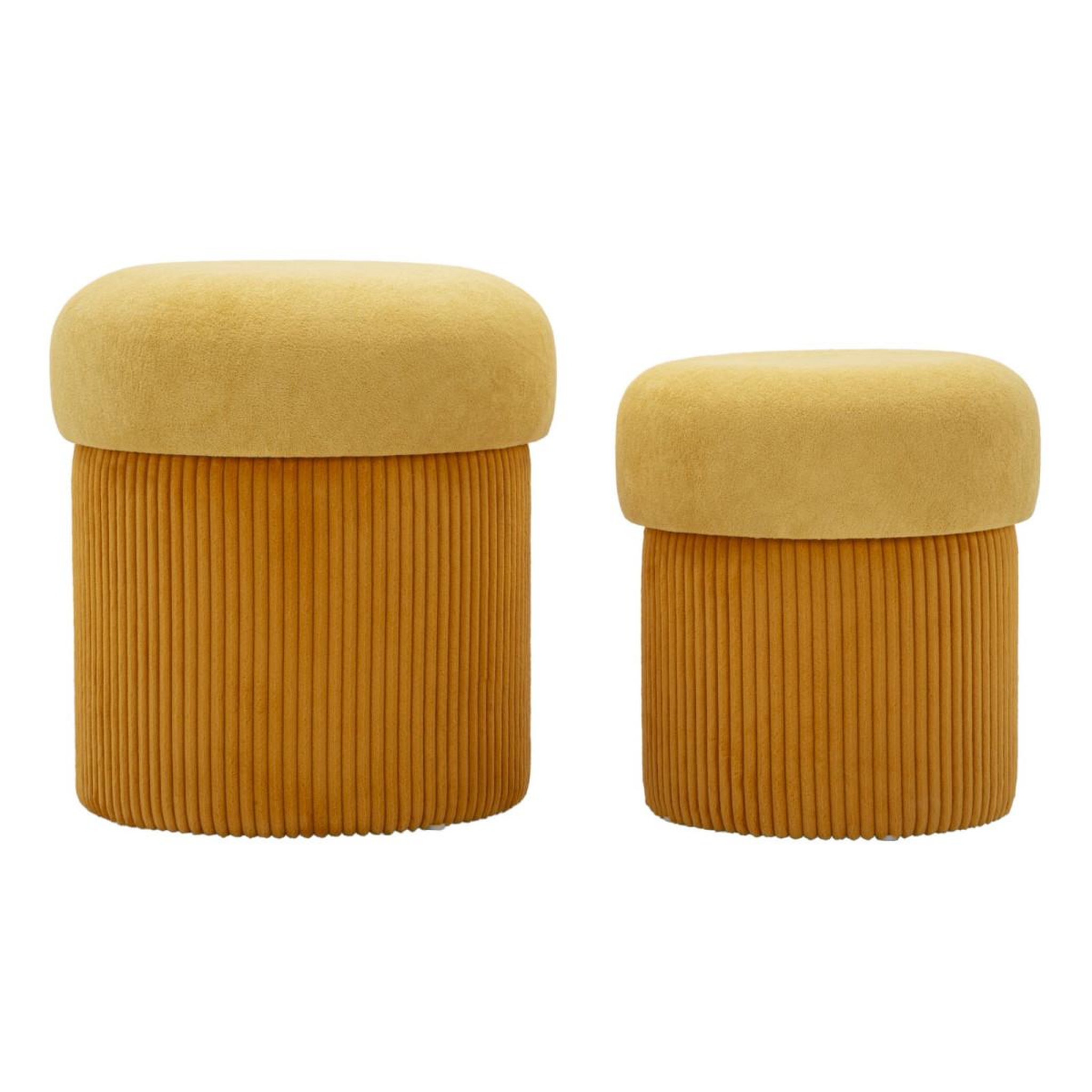 Paris Prix Lot de 2 poufs coffres  aspen  44cm moutarde