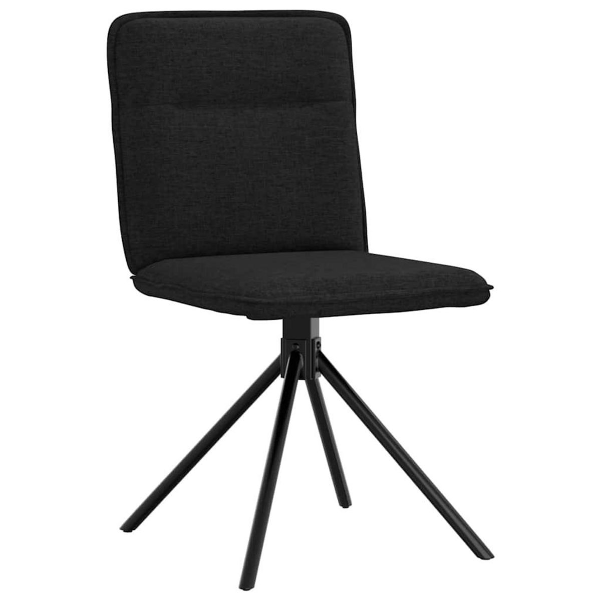 VIDAXL Chaises a manger lot de 2 noir tissu
