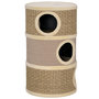 Voir la diapositive 5 : PAWHUT Arbre à chat cylindrique tonneau griffoir - 3 niches + plateforme - sisal corde d'algues beige