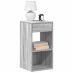 VIDAXL Tables de chevet avec tiroir 2 pcs sonoma gris 35x34x66,5 cm