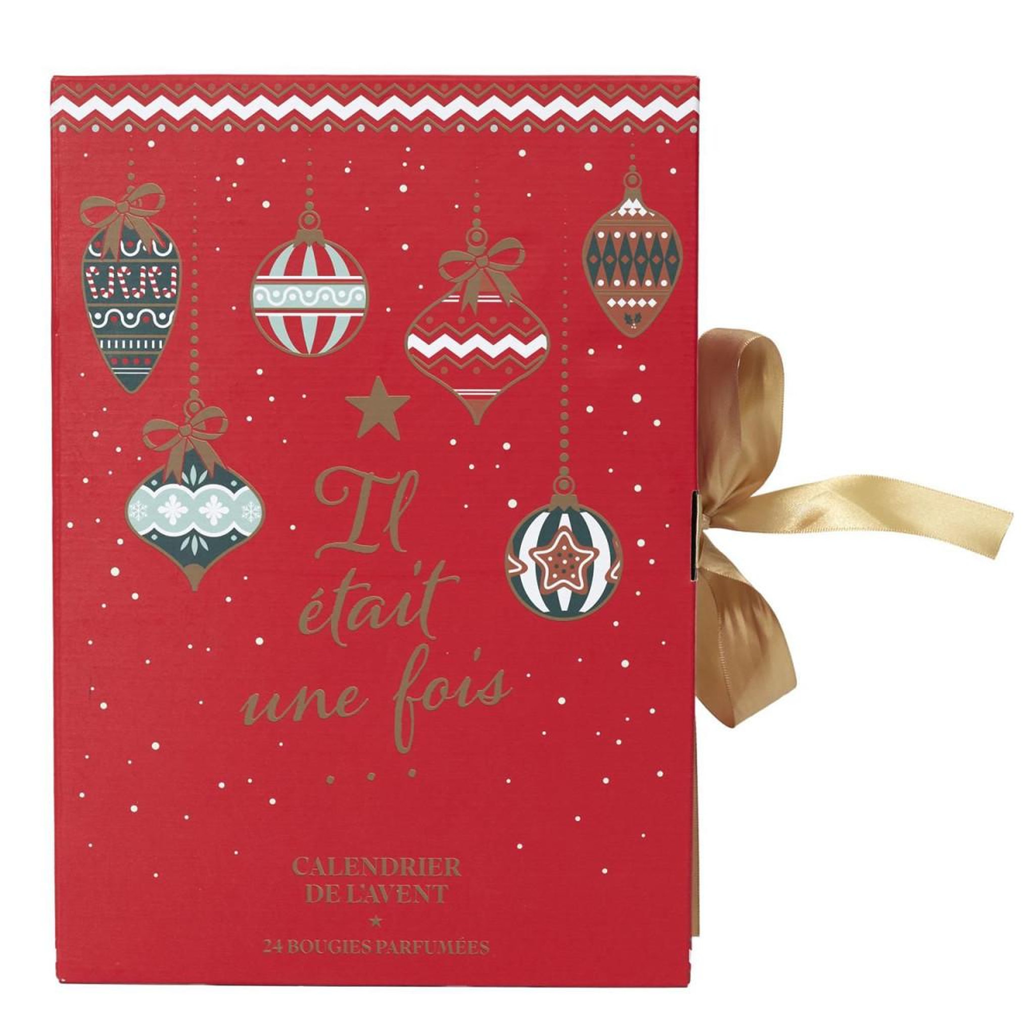 Voir la diapositive 3 : The Home Deco Factory Calendrier de l'avent 24 bougies parfumées  noël  30cm rouge
