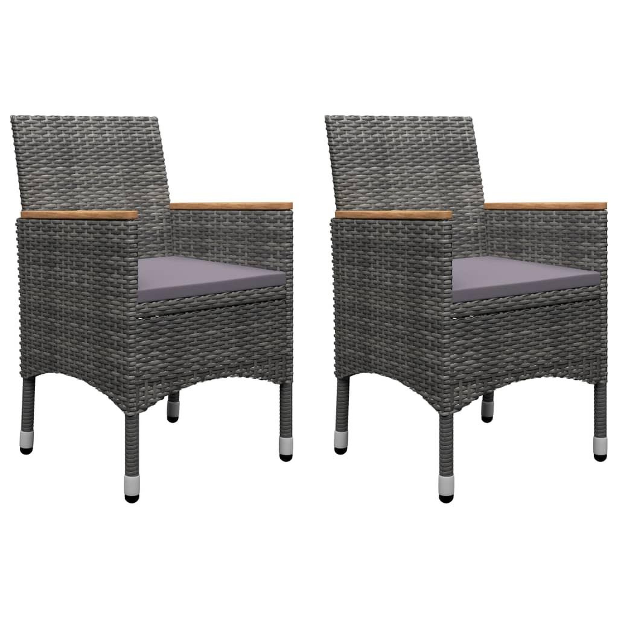 Voir la diapositive 2 : VIDAXL Ensemble a manger de jardin 3 pcs Gris