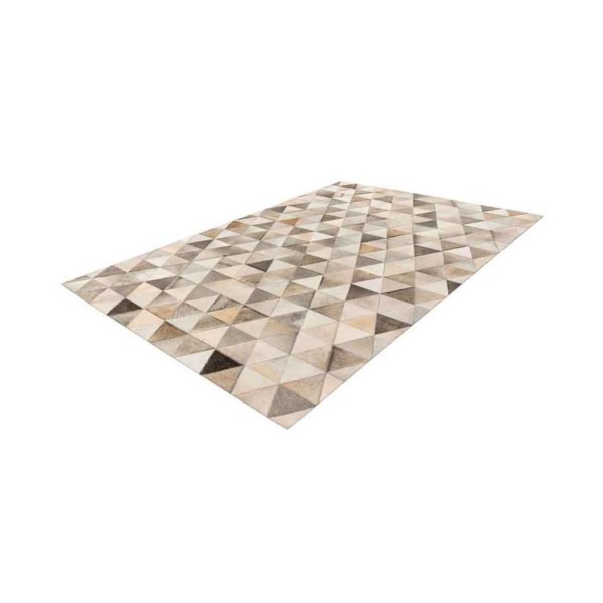 Paris Prix Tapis Déco Fait Main en Cuir  Ravi  Gris