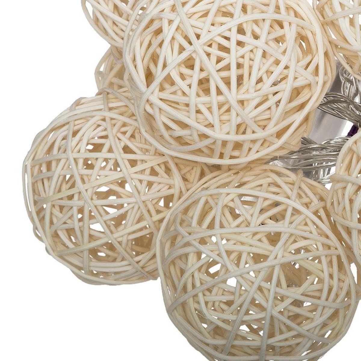 ATMOSPHERA Guirlande lumineuse 10 boules LED en rotin