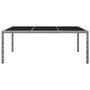 Voir la diapositive 2 : VIDAXL Table a manger d'exterieur Gris 200x150x74 cm Resine tressee