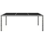 Voir la diapositive 2 : VIDAXL Table a manger d'exterieur Gris 200x150x74 cm Resine tressee