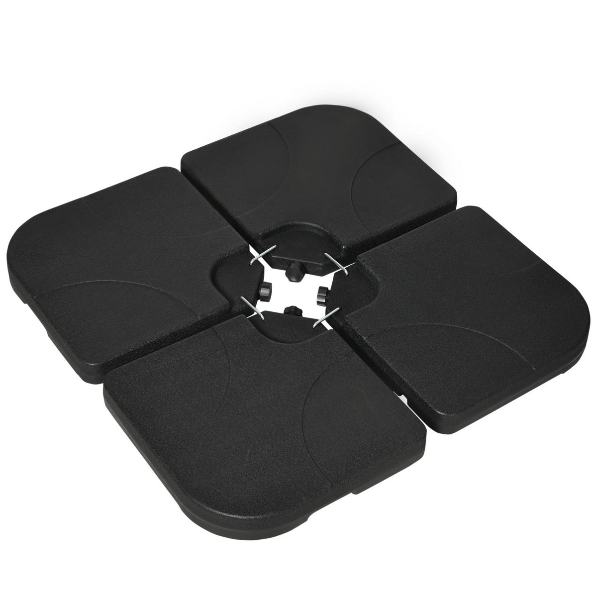 OUTSUNNY Pied de parasol lot de 4 dalles pour parasol à lester dim. tot. 104L x 104l x 7,5H cm HDPE noir