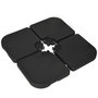 Voir la diapositive 1 : OUTSUNNY Pied de parasol lot de 4 dalles pour parasol à lester dim. tot. 104L x 104l x 7,5H cm HDPE noir