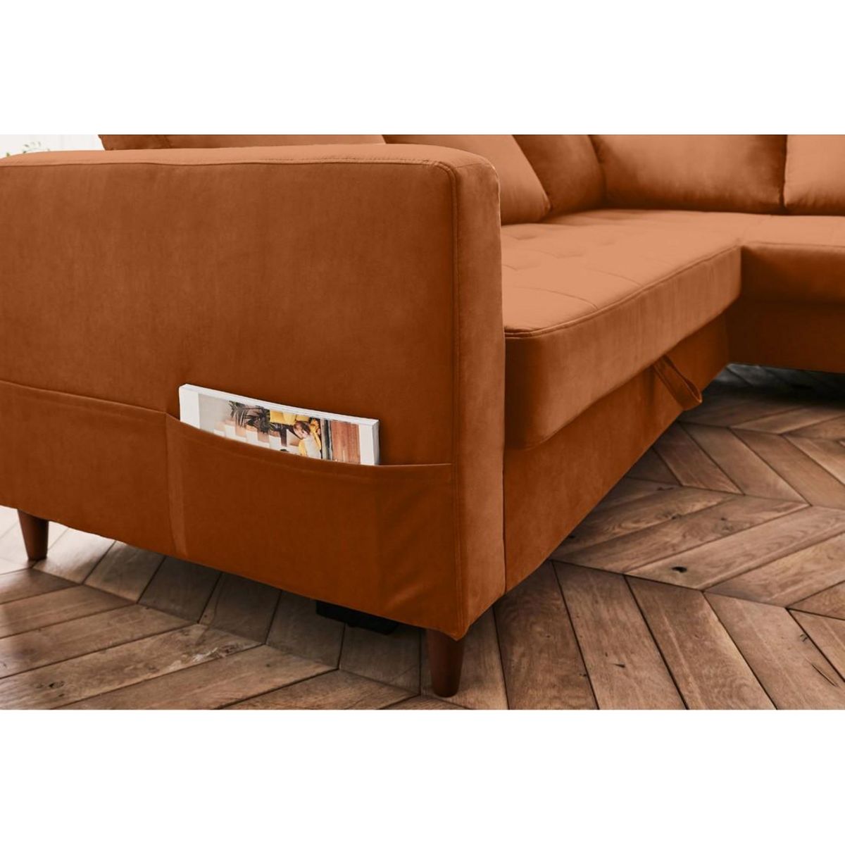 LISA DESIGN Anna - canapé d'angle droit - 5 places - convertible - en velours