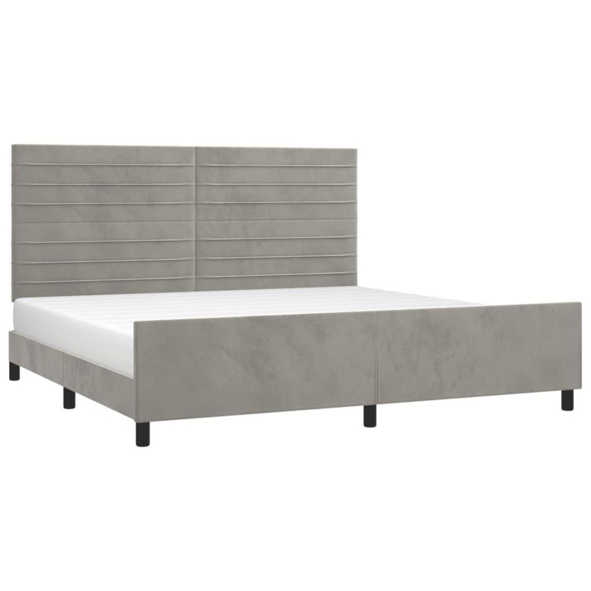 VIDAXL Cadre de lit sans matelas gris clair 200x200 cm velours