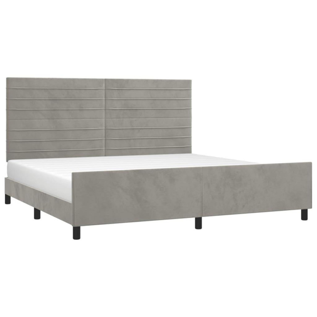 VIDAXL Cadre de lit sans matelas gris clair 200x200 cm velours