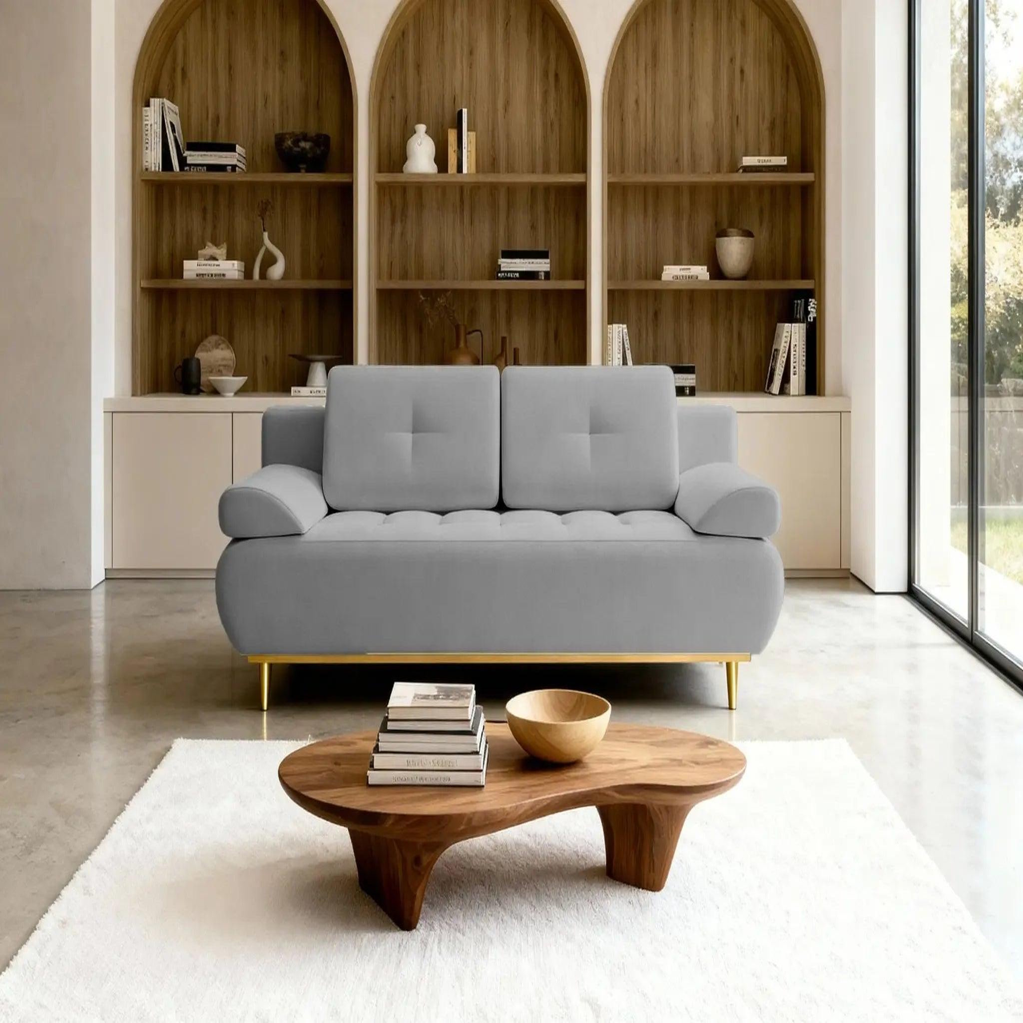 Voir la diapositive 3 : CASANOVA PARIS Amaro - canapé droit convertible tissu velours 2 places