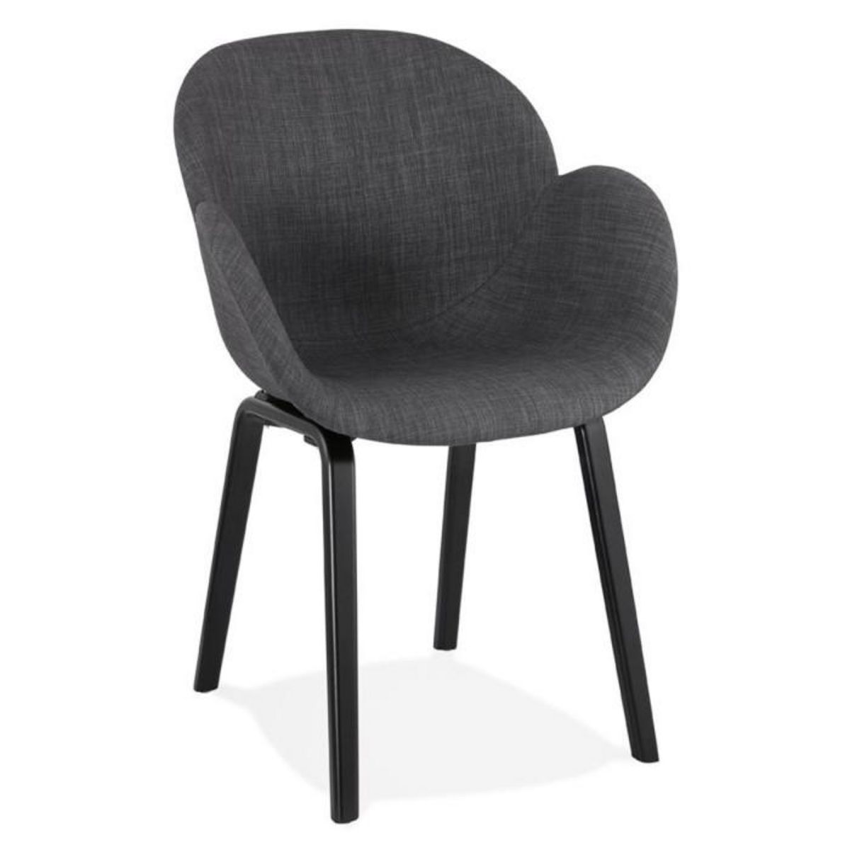 Paris Prix Chaise Design Tissu  Fiano  88cm Gris Foncé & Noir