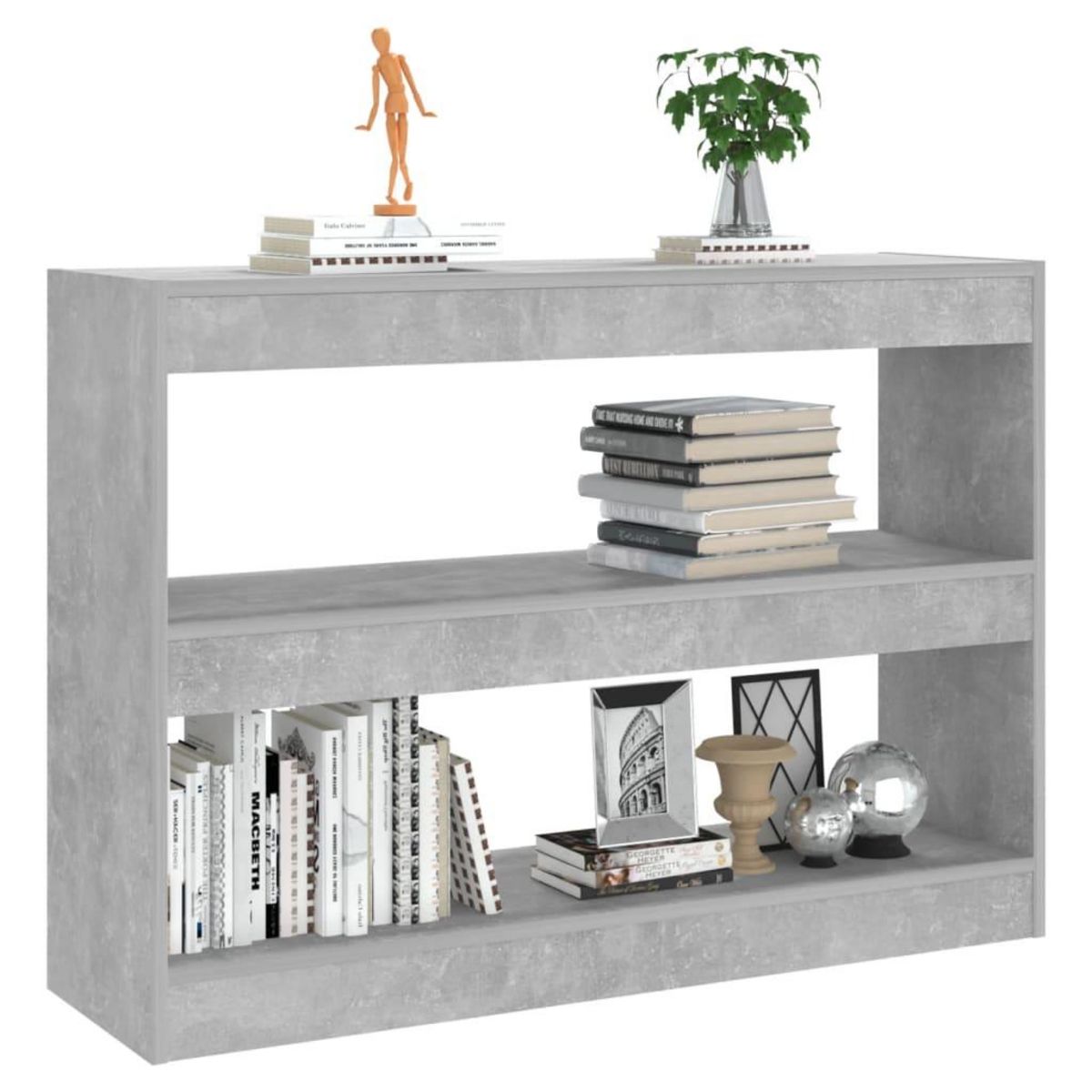 VIDAXL Bibliotheque/Separateur de piece Gris beton 100x30x72 cm