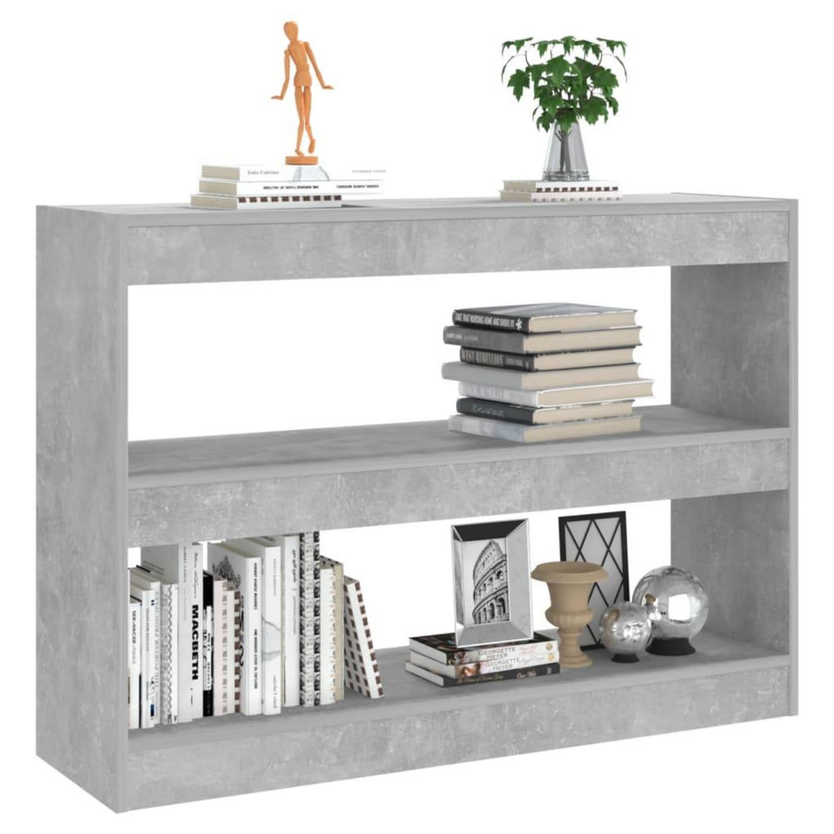 VIDAXL Bibliotheque/Separateur de piece Gris beton 100x30x72 cm
