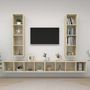 Voir la diapositive 1 : VIDAXL Meubles TV muraux 4 pcs Chene sonoma Bois d'ingenierie