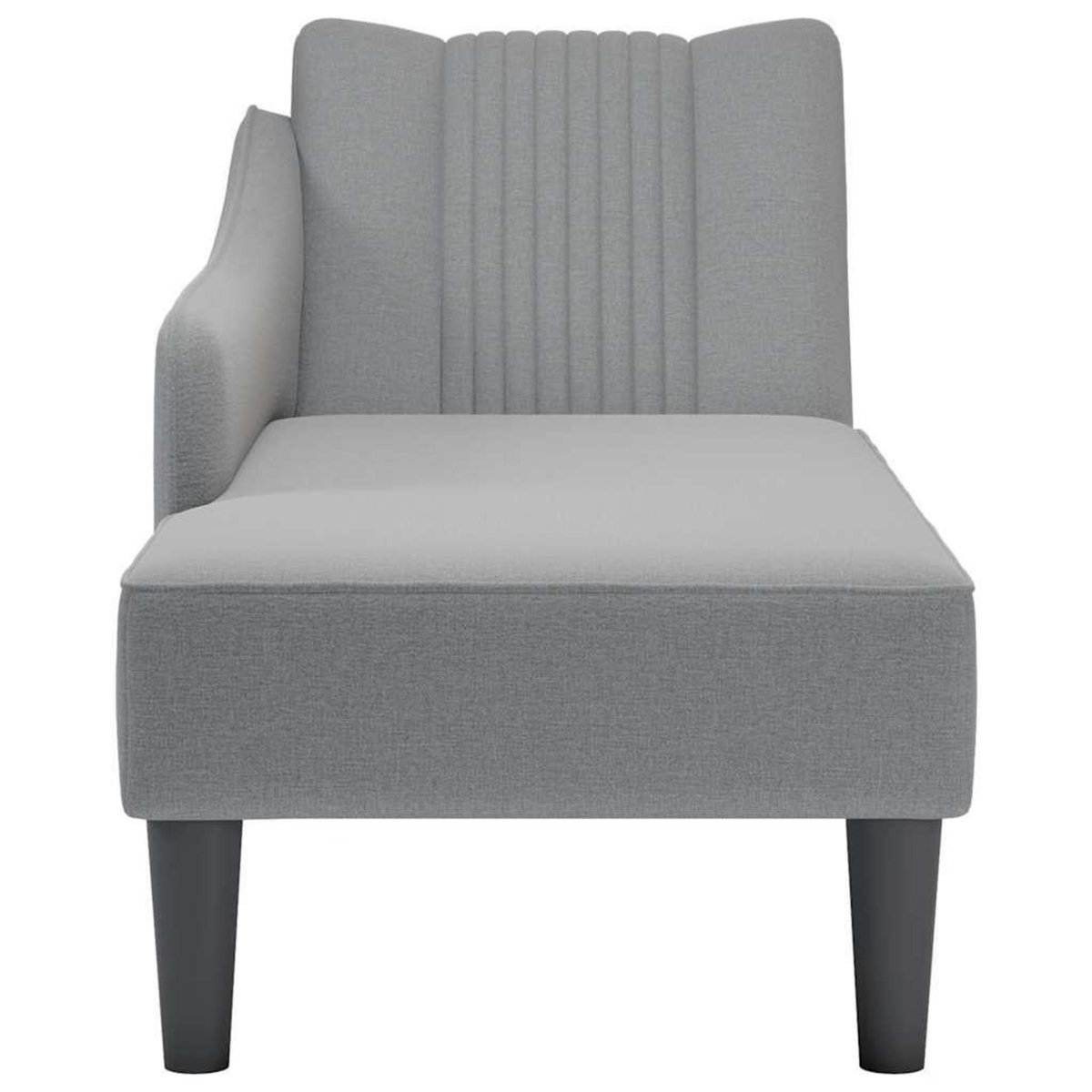 VIDAXL Fauteuil long avec accoudoir droit gris clair tissu