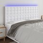 Voir la diapositive 1 : VIDAXL Tete de lit a LED Blanc 200x5x118/128 cm Similicuir